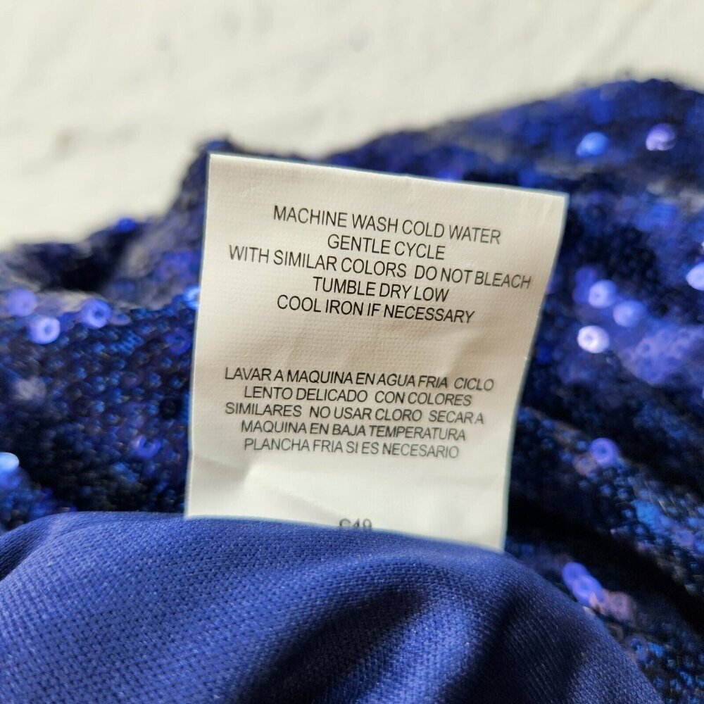 Secret Charm Women's Skirt Size S Collective By Love & Piece Blue Sequin (17) - Picture 5 of 10